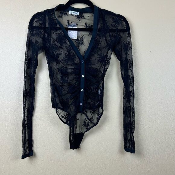 NWT Free People Intimately Bodysuit Top Black Lace Size XS - Picture 4 of 8